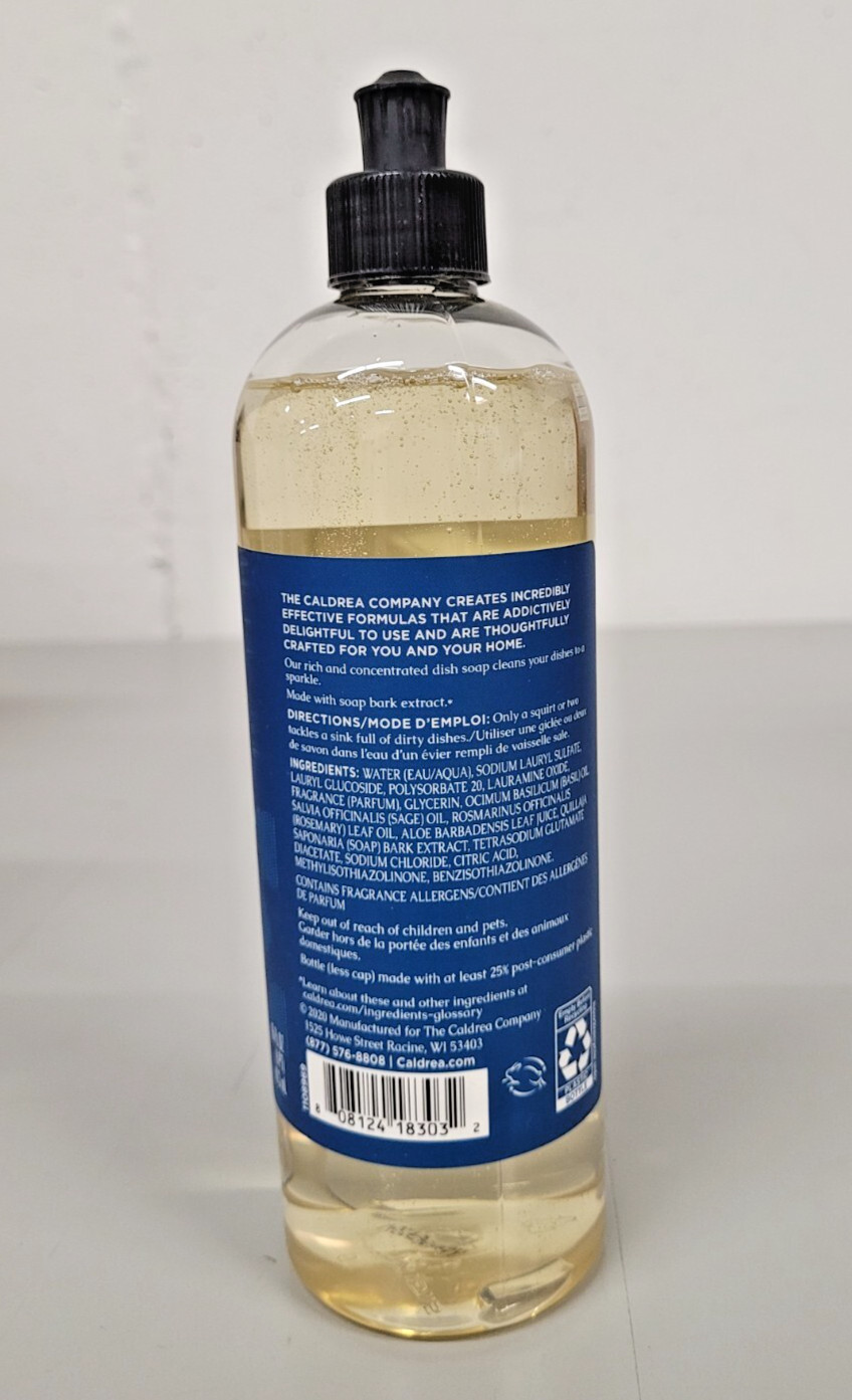 Caldrea Dish Soap, BASIL BLUE SAGE 16 fl oz DISCONTINUED