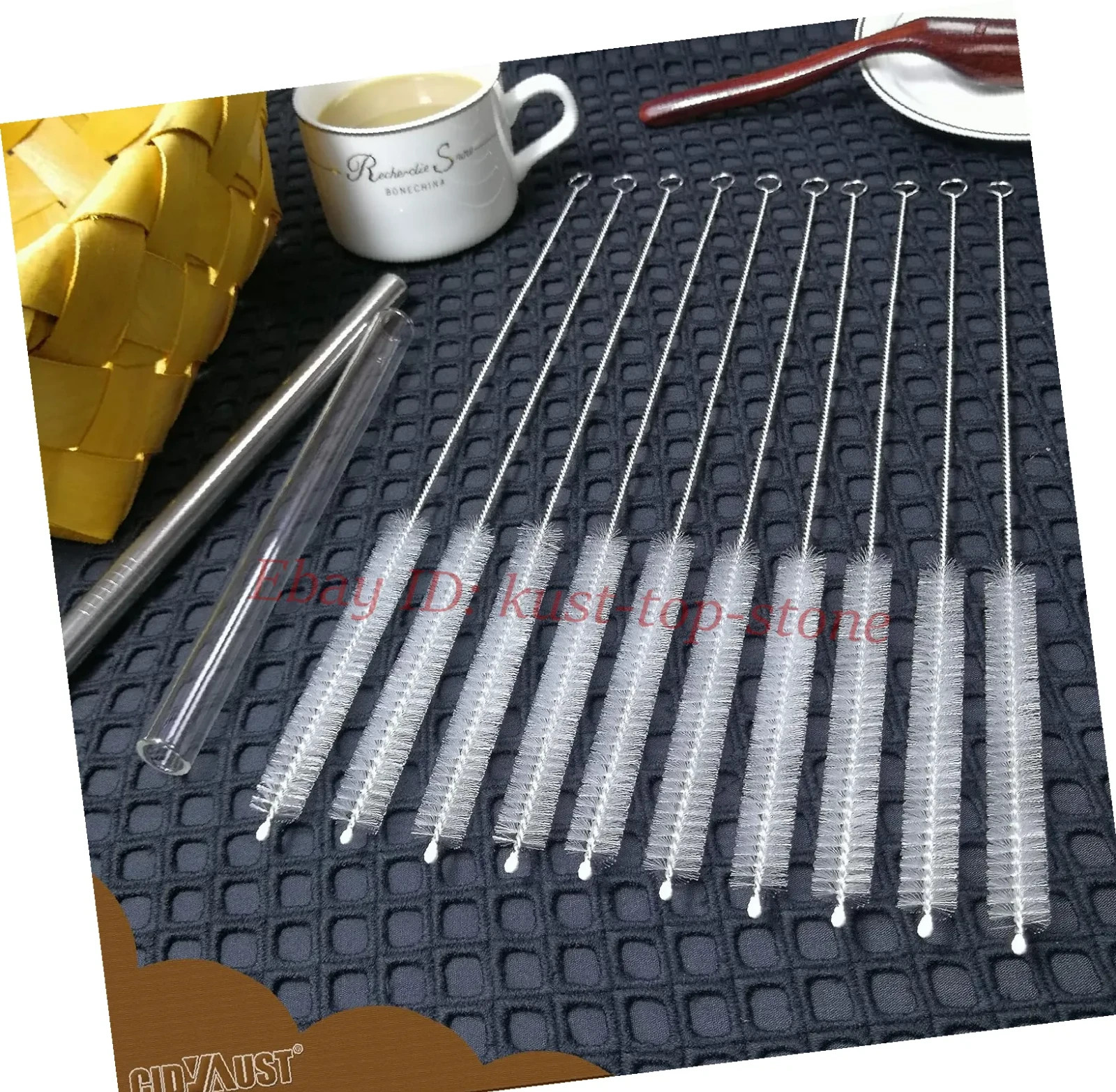 Straw Cleaner Brush 12in Extra Long Wide 12mm for Stanley 40 30 20oz 10 Pack Set