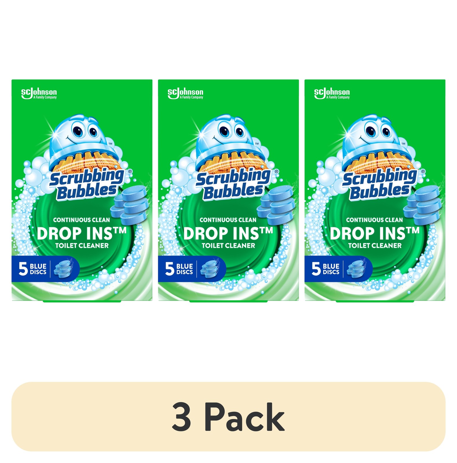 (6 pack) Continuous Clean Drop-Ins – Up to 4 Weeks, 5 Blue Discs, 7.05 oz