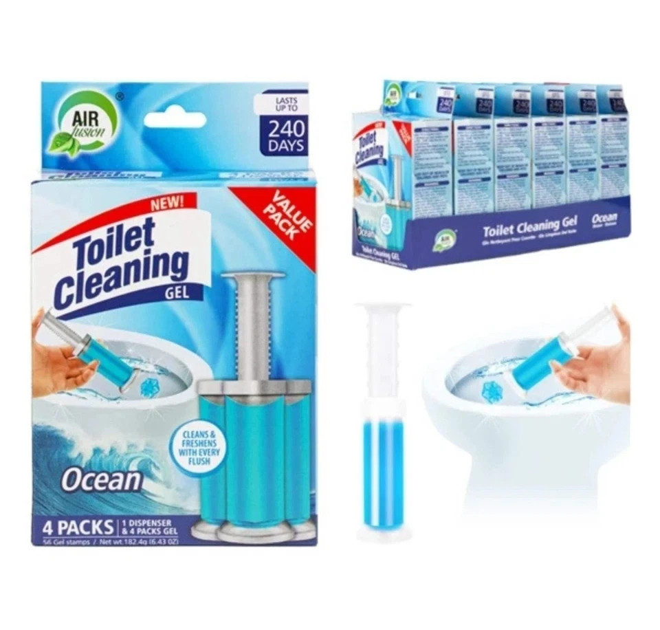 New Toilet Cleaning gel 56 Stamps Ocean fresh 4packs Air fusion cleans freshens