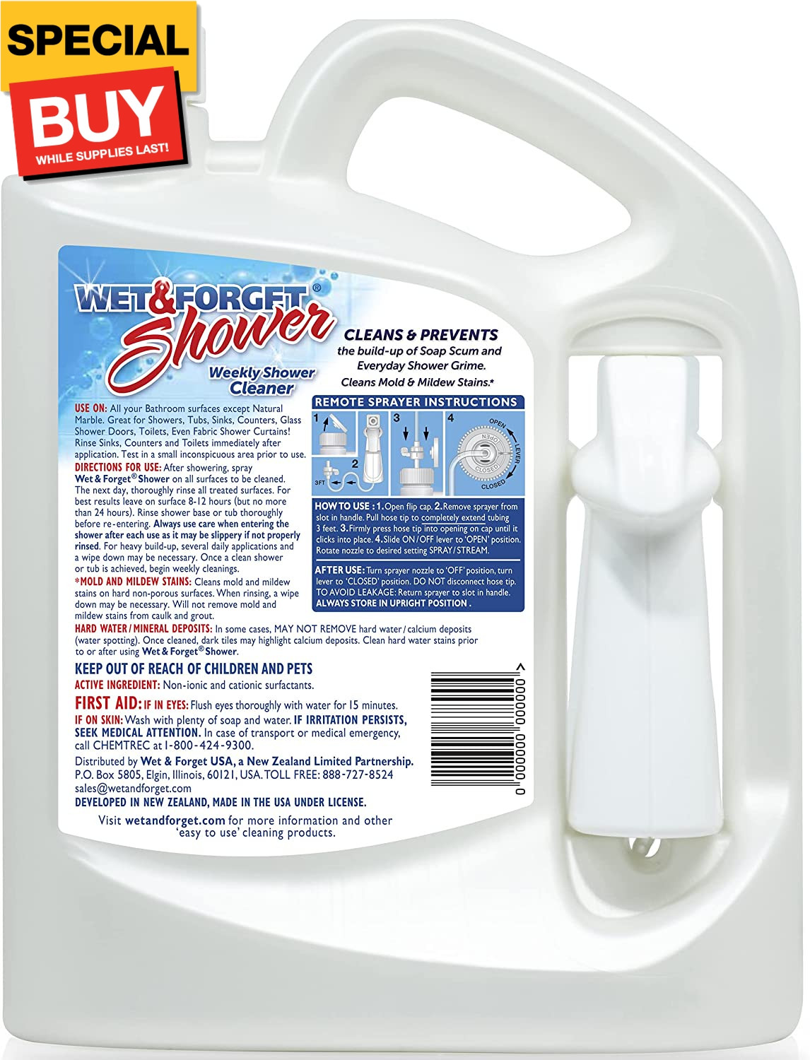 Shower Cleaner Spray Multi-Surface Weekly Application Requires No Scrubbing, Ble