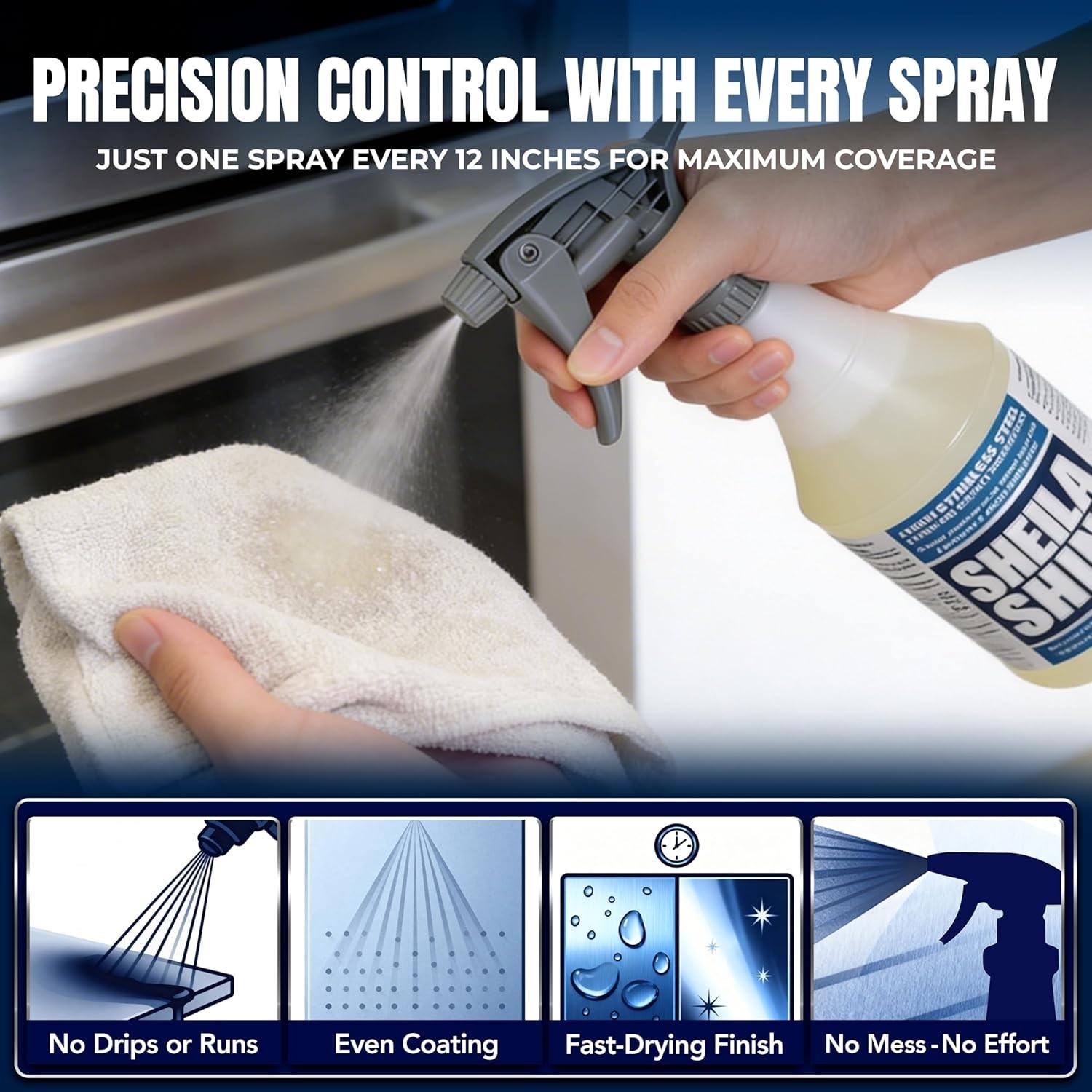 32 Fluid Ounce Stainless Steel Polish Spray – Deep Clean & Lasting Protection