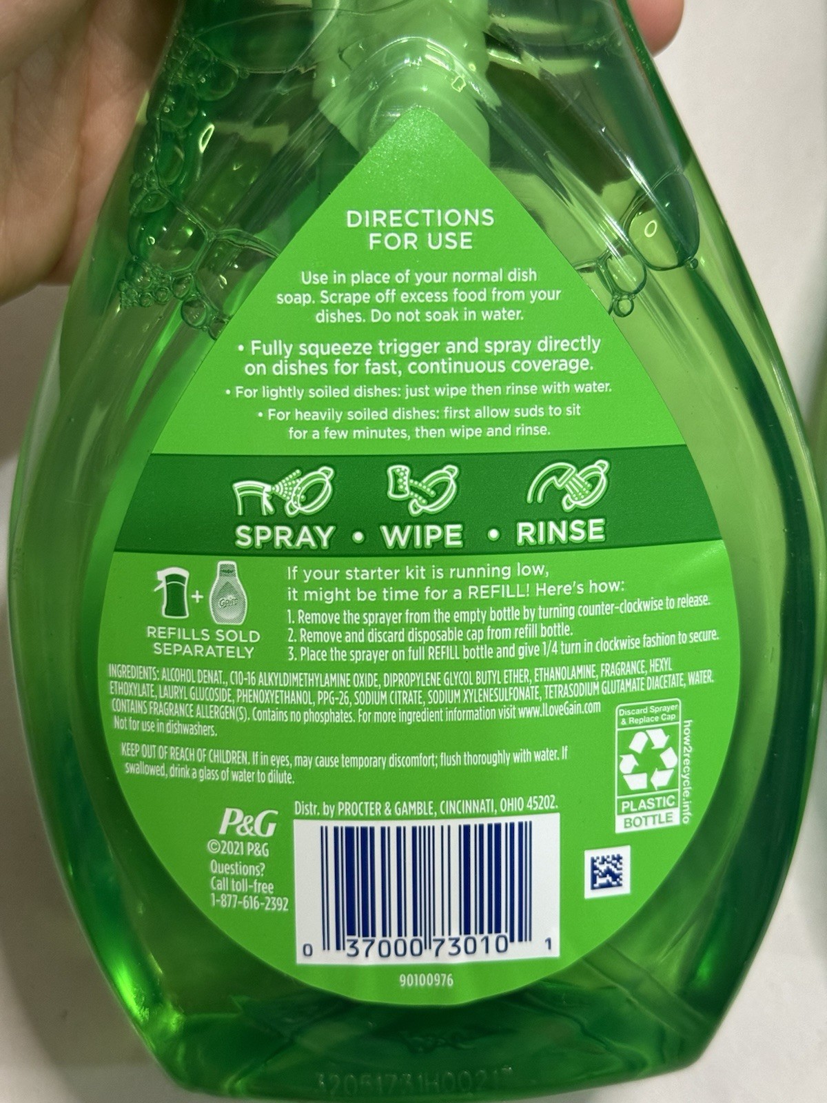 2 PACK Gain Ultra Clean Power Blast Dish Spray Original Scent 16 Fl Oz Each NEW
