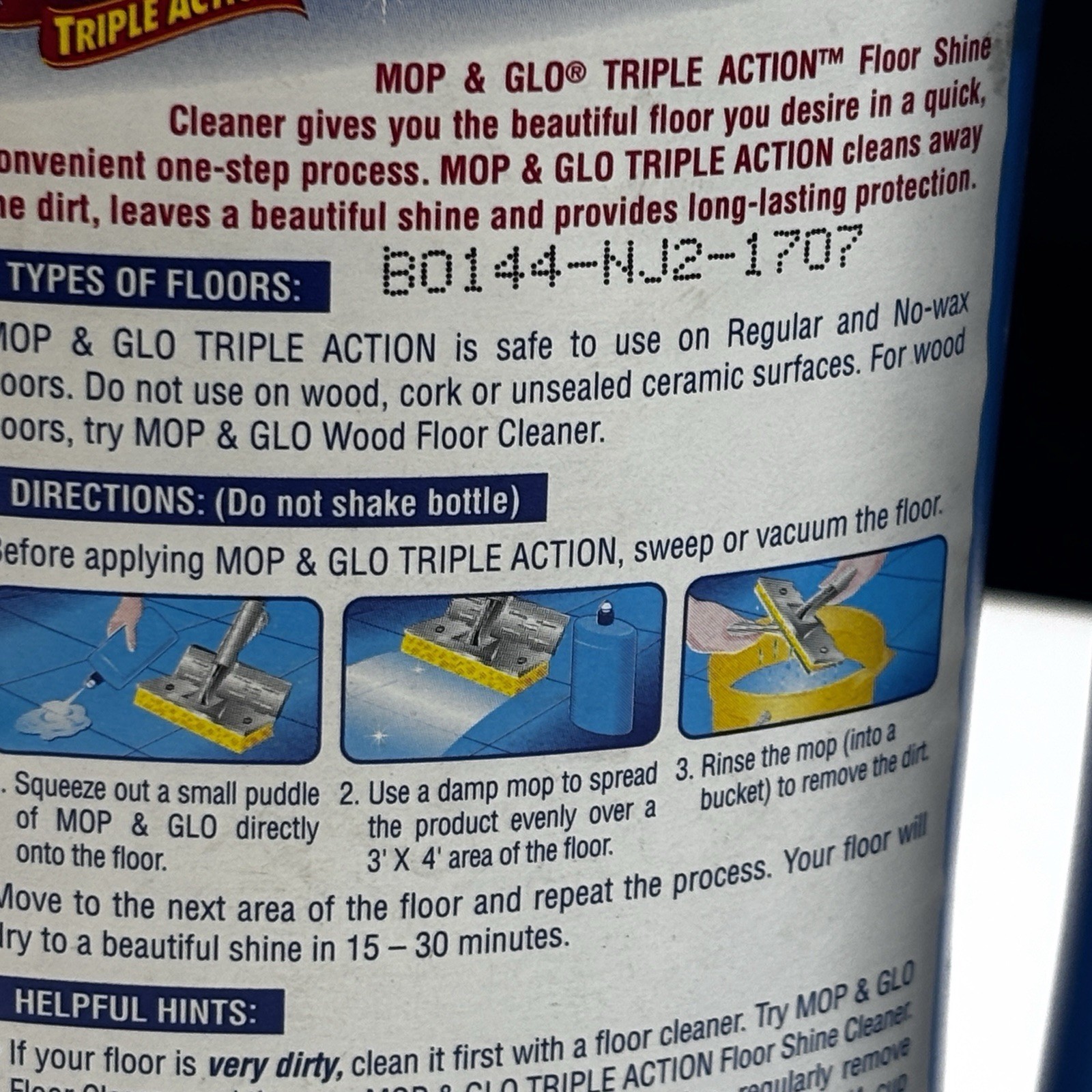 Mop & Glo Multi Surface Floor Protecting Cleaning Polish 2pack 1999 Vintage New