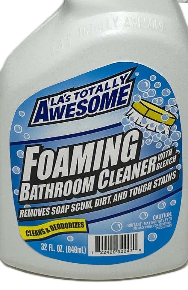 Pack of 2- LA’s Totally Awesome Foaming Bathroom Cleaner With Bleach (32 Fl Oz)