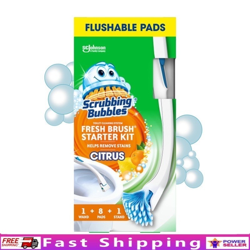 Toilet Cleaning System Flushable Pads Starter Kit 19 Inch Handle Deep Clean New