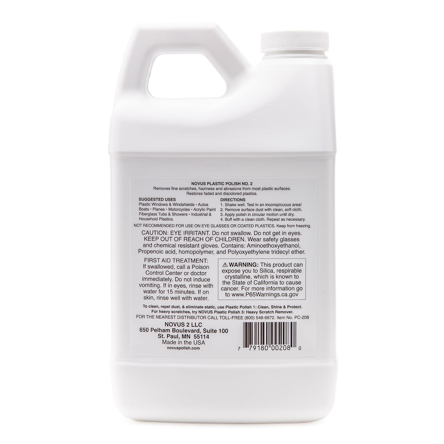 NOVUS 2 Fine Scratch Remover 64oz Plastic Polish for Autos Boats and More