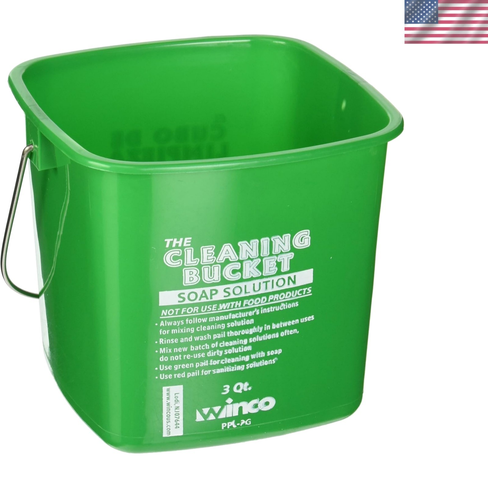 PPL-3G Cleaning Bucket, 3-Quart, Green Soap Solution