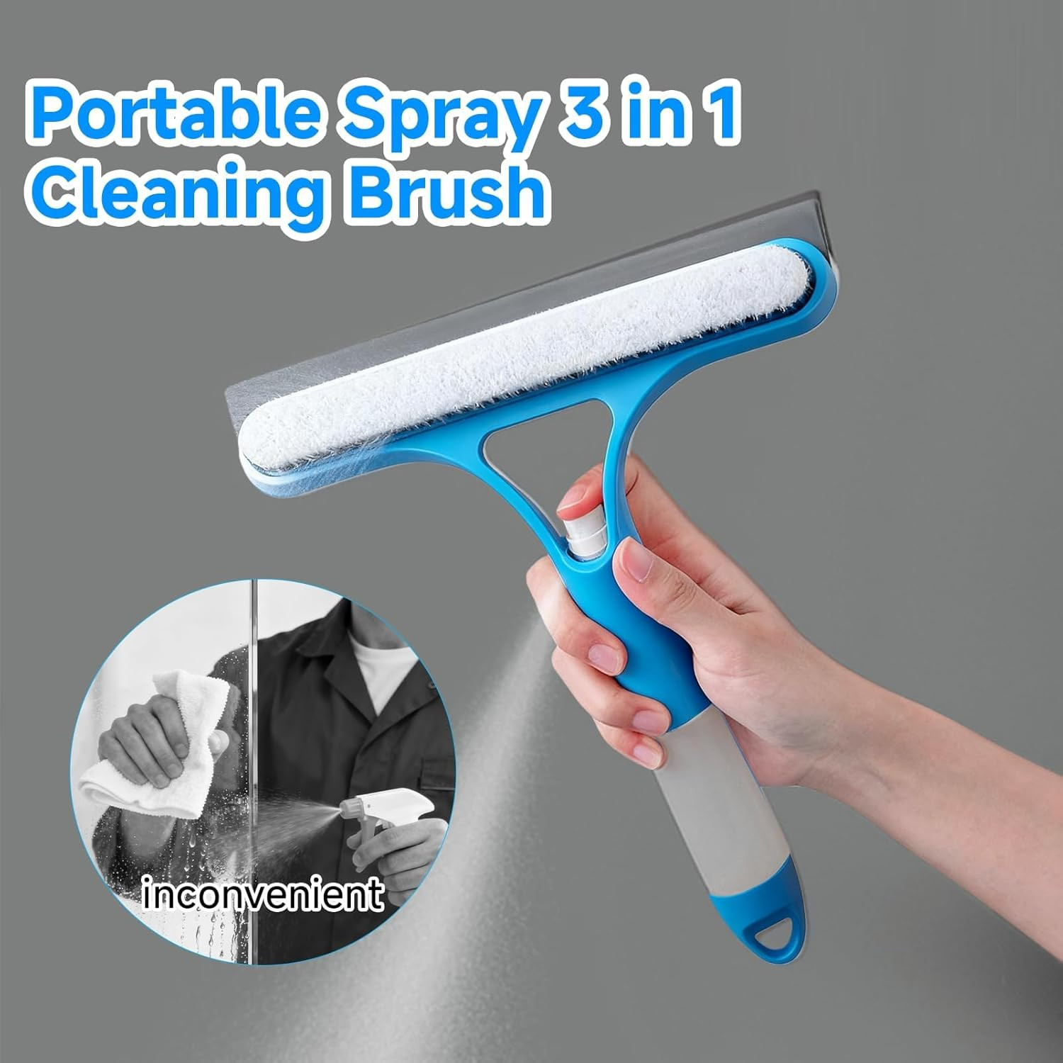 3 in 1 Window Cleaning Scraper with Sprayer, All-Purpose Squeegee for Shower …