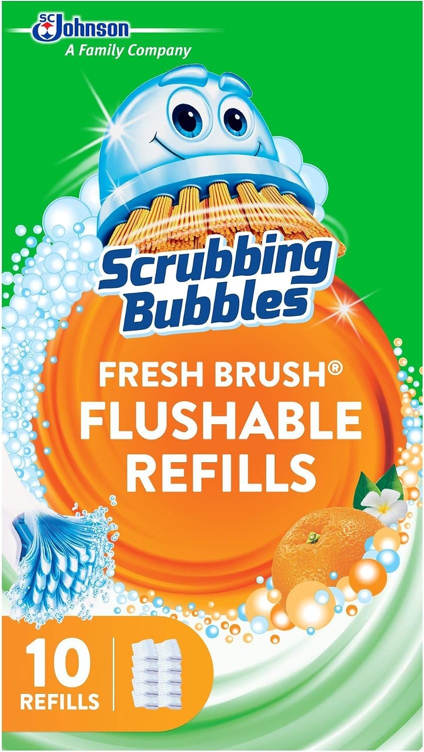 Scrubbing Bubbles Flushable Toilet Bowl Wand Cleaner Refills, Fresh Brush Cleane