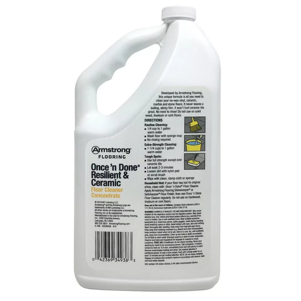 Armstrong Once ‘n Done Resilient & Ceramic Floor Cleaner 64oz Concentrate 1/2gal