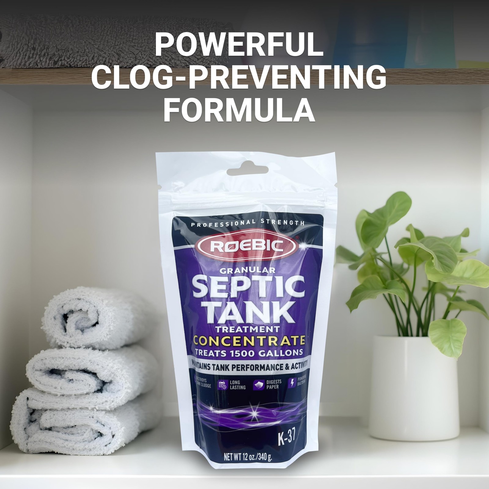 Septic Tank Treatment Granular Concentrate 12 oz Reduce Sludge Scum Odor