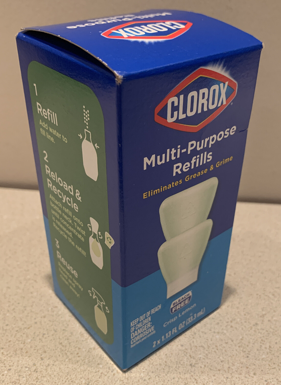 Clorox Multi-Purpose Refills Crisp Lemon (2 Refills Per Box) NEW ~ Free Shipping