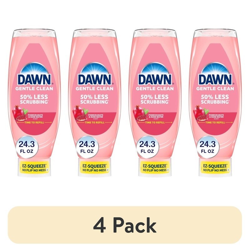 EZ-Squeeze Dish Soap Pomegranate Rosewater Gentle Clean No Mess 50% Less Scrub
