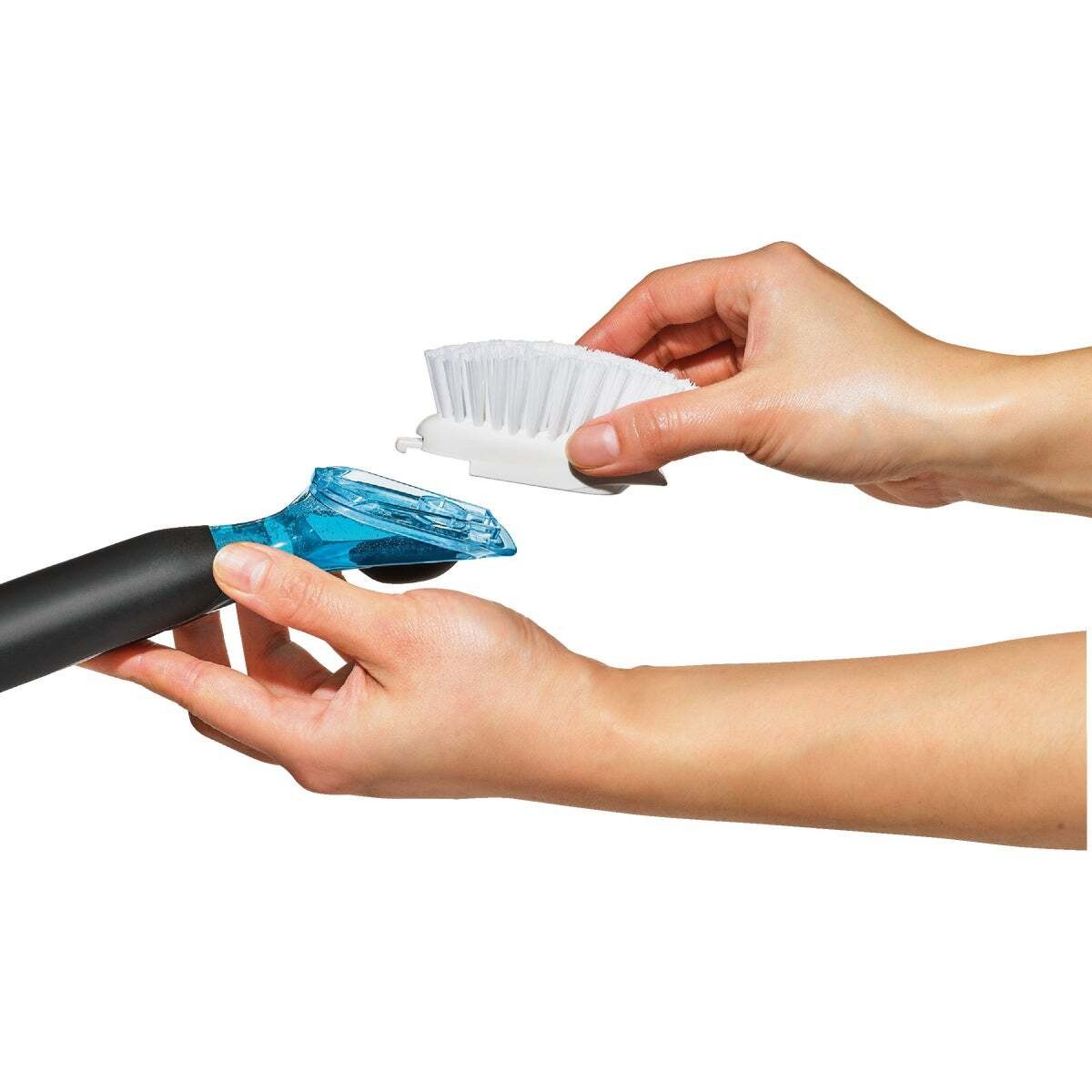 Soap Dispenser Dish Brush Good Grips 1.25″ W Plastic/Rubber Handle Black/White