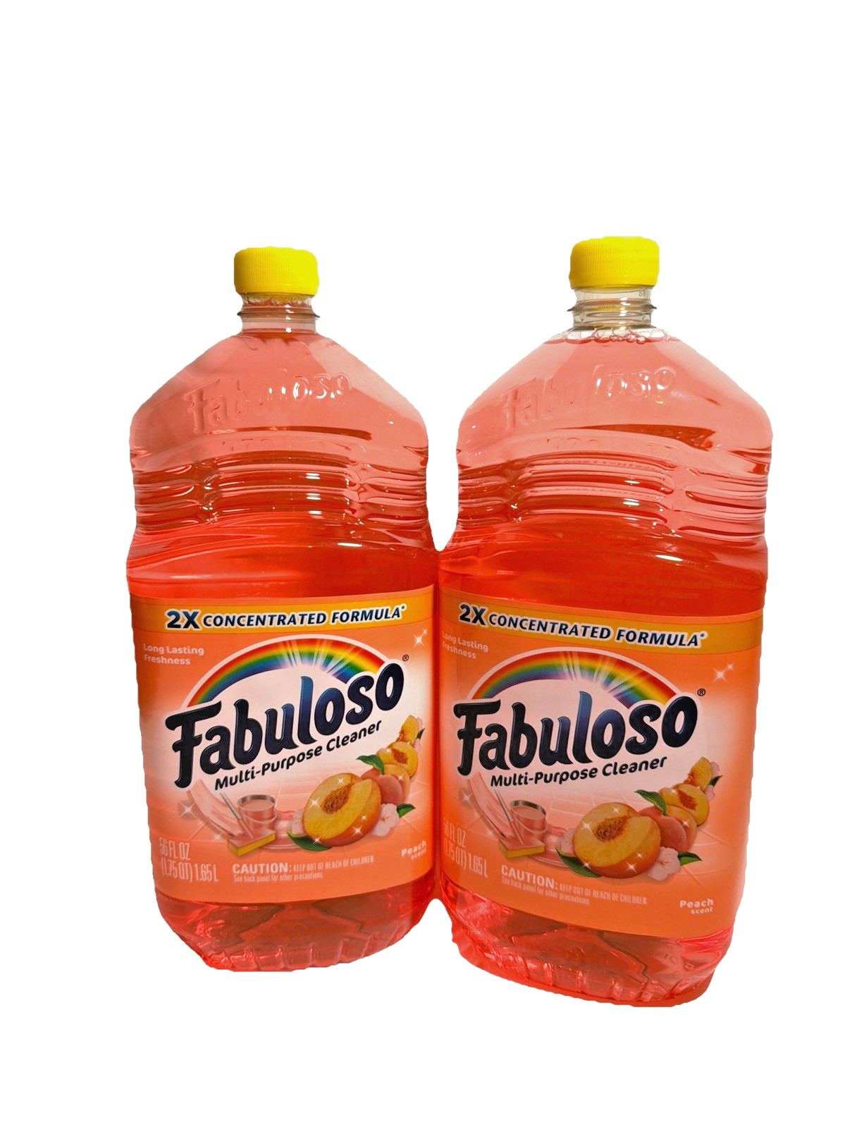 (2 PACK) Fabuloso All Purpose Floor Surface Cleaner, Peach Scent, 56 fl oz 10% D
