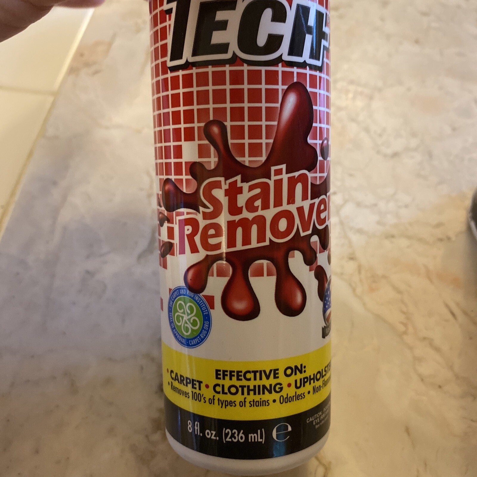 4 Tech No Scent Stain Remover 8oz Liquid Multi Purpose Non-toxic Carpet Clothing