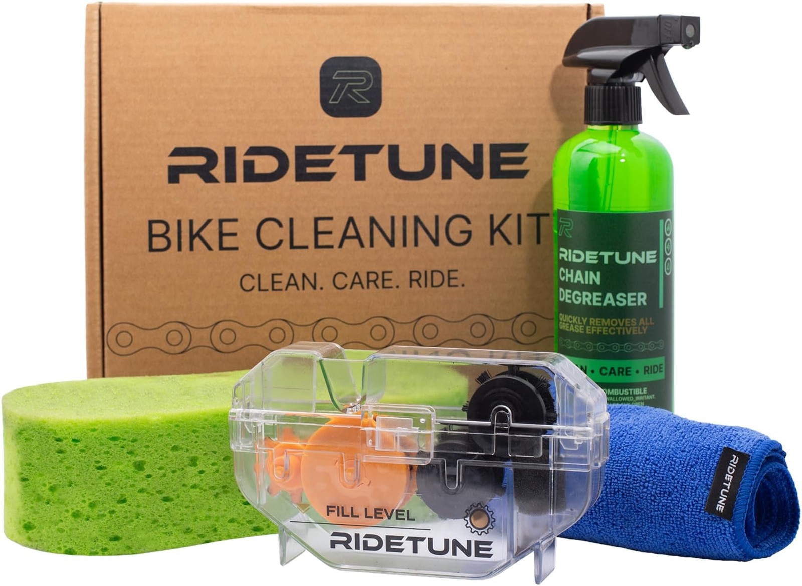 Bike Chain Cleaner Kit – 4-Piece Bicycle Chain Cleaning Tool with 500ML Biode…