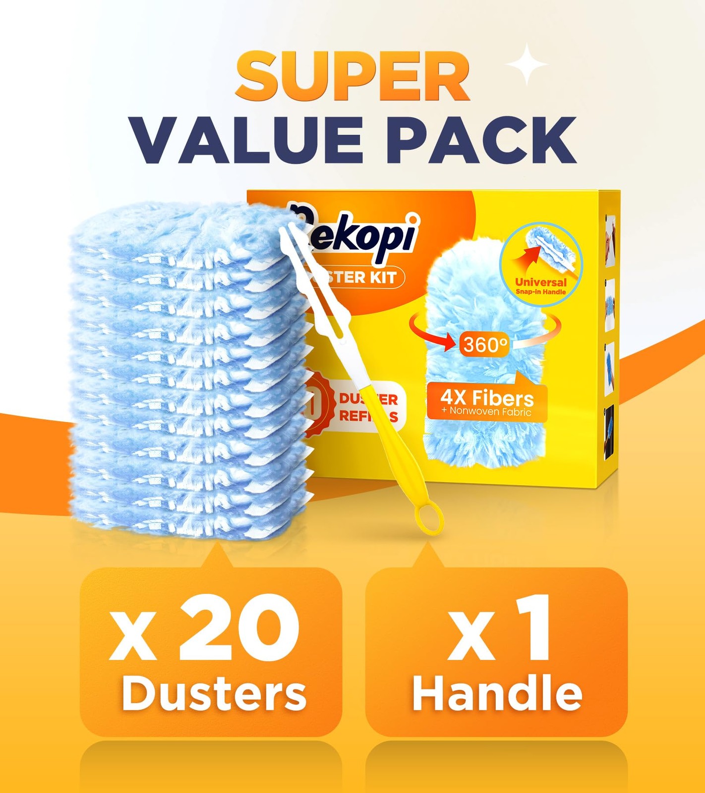 Heavy Duty Duster Refills For Swiffer Duster 20 Count Duster Refills With 1 Hand