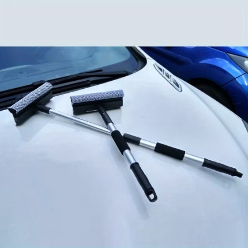 Adjustable Extendable Car Windshield Cleaner with Sponges Rubber Squeegee,Brush.