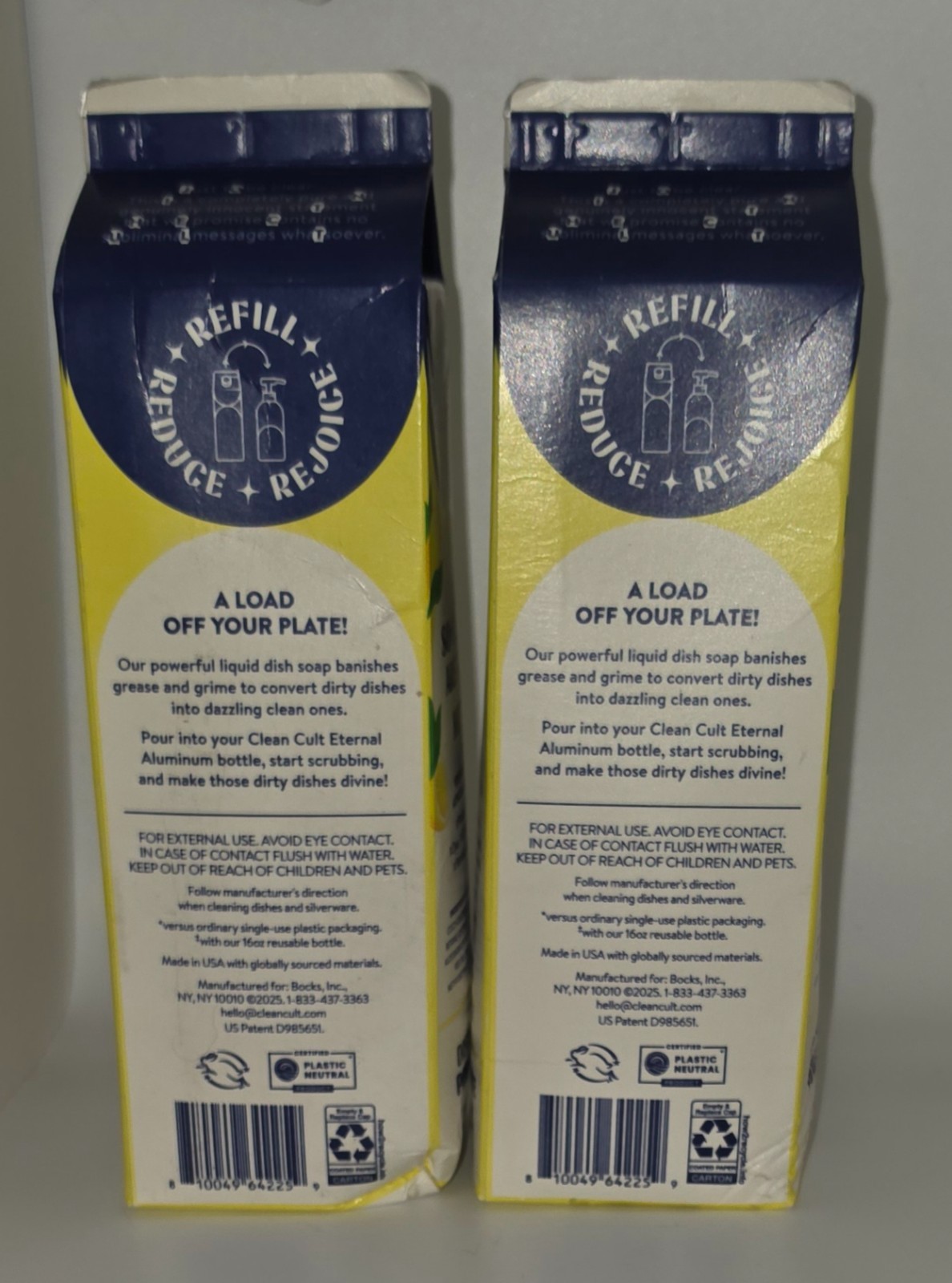 2-Pack Dish Soap Liquid Refill 32 fl oz Plant Based Cleaning Power Pack