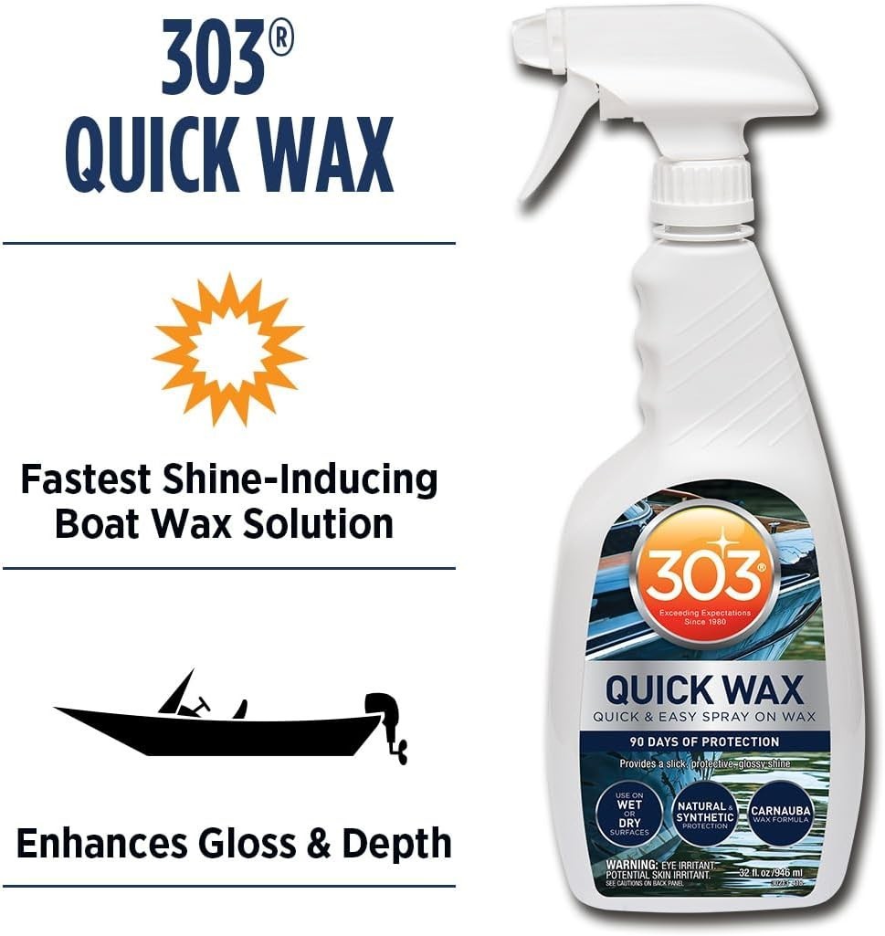 303 Marine Quick Wax – Quick & Easy – 90 Days Of Protection – Provides a Slic…