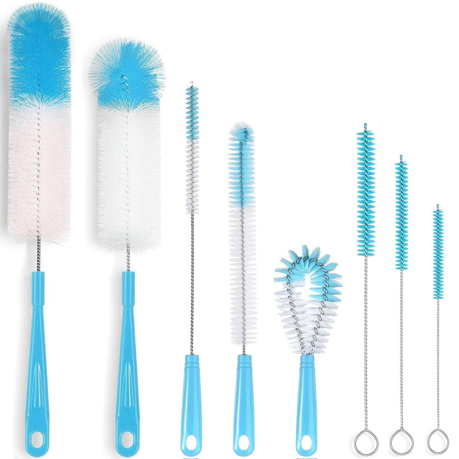 ALINK 8-Pack Bottle Cleaning Brush Set – Long Handle Cleaner for Blue