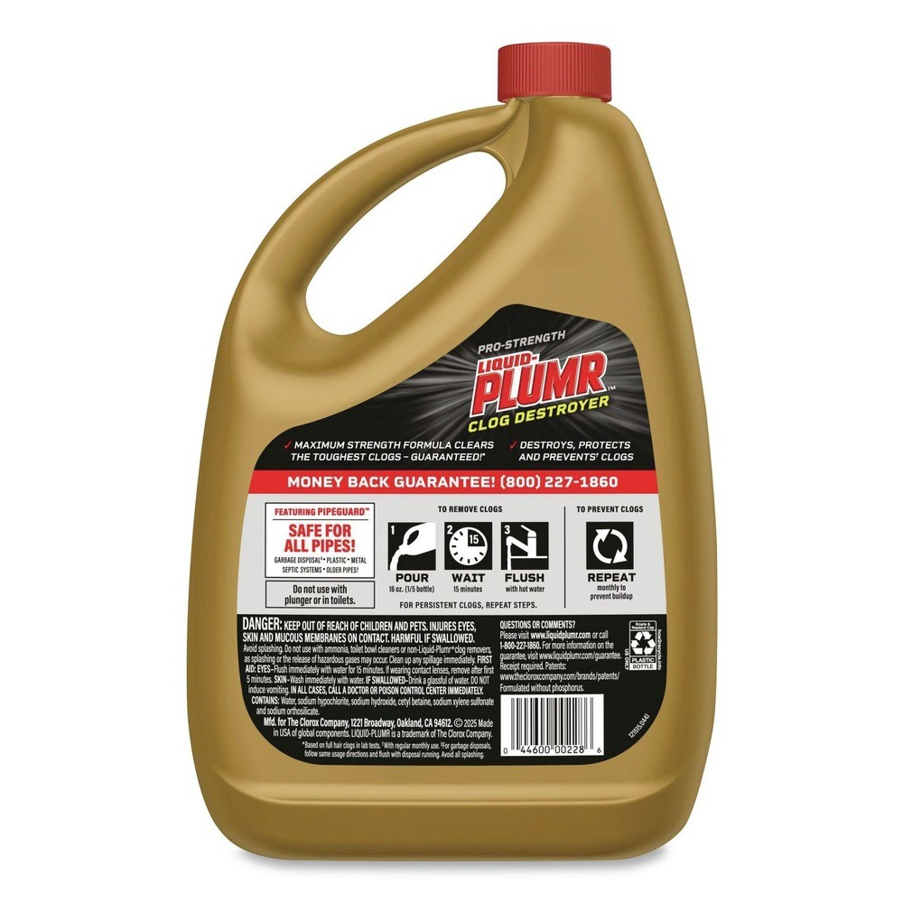 Liquid Plumr 00228EA 80 oz. Gel Pro-Strength Full Clog Destroyer New