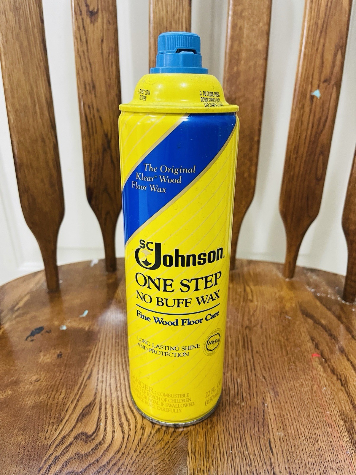 SC Johnson One Step No Buff Wax Fine Wood Floor Care 22 fl oz 90% Full Vintage