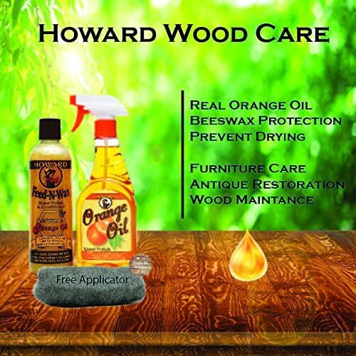 Howard Orange Oil Wood Cleaner 32 Fl Oz Beeswax Finish Furniture Care