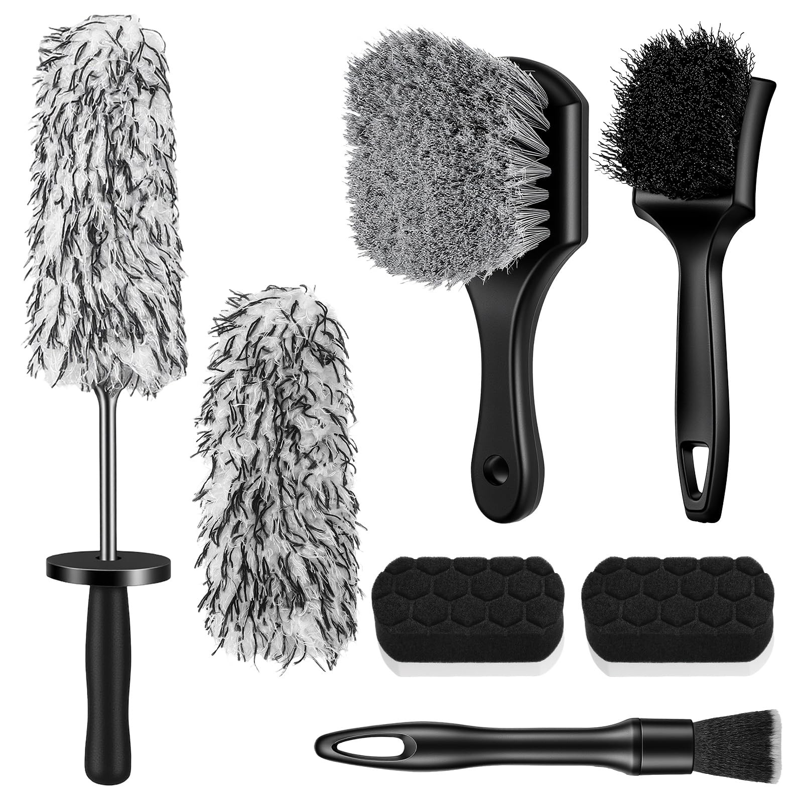 7PCS Car Wheel Tire Brush Set Soft Bristle Rim Cleaning Detailing Kit NEW!!!