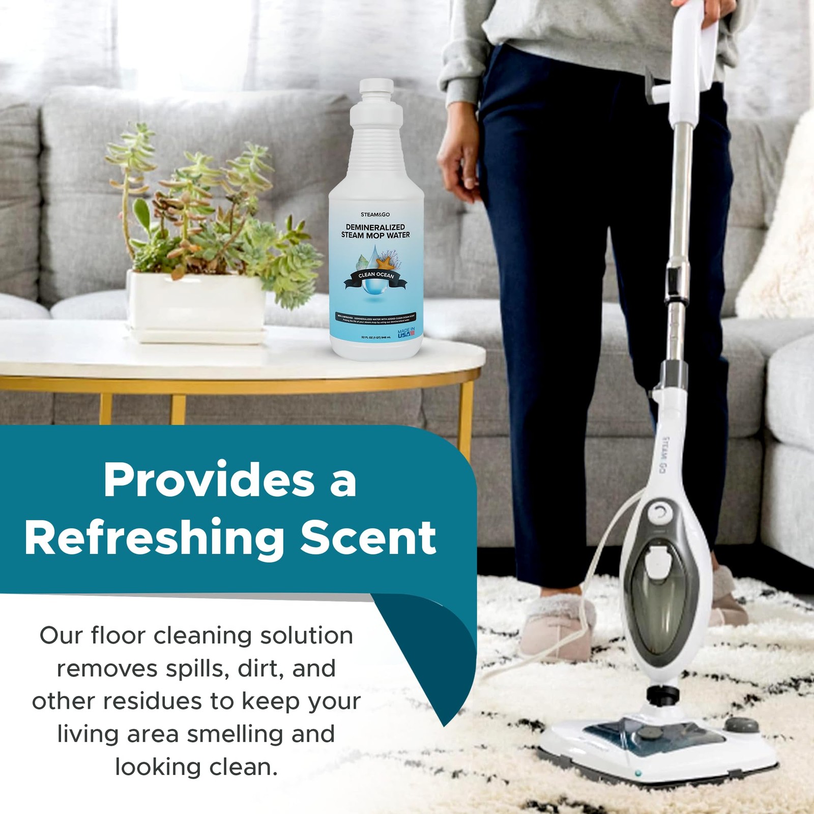 Steam & Go Demineralized Water – Multisurface Cleaner, PVC-Free Ready-to-Use …
