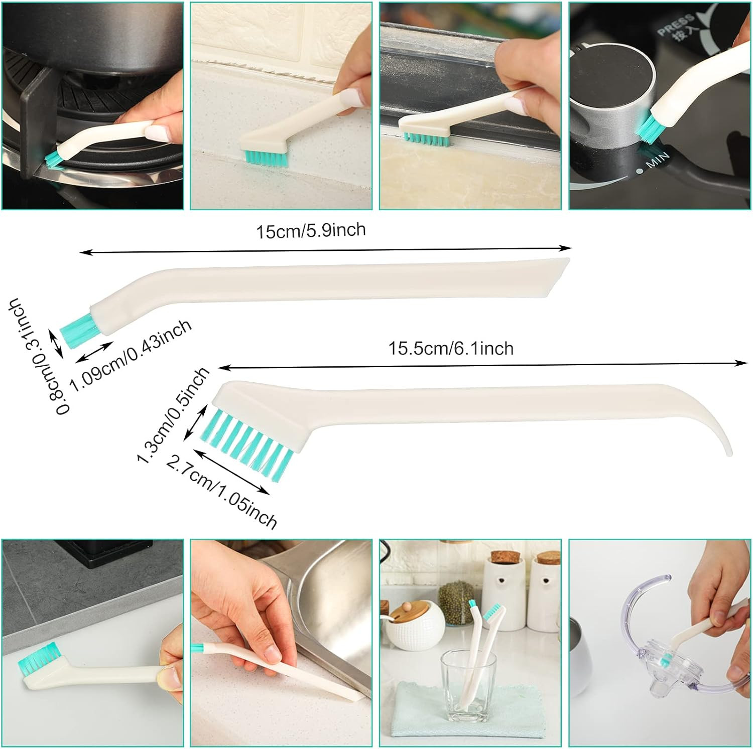 16 Pcs Small Household Cleaning Brushes – Deep Detail Crevice Cleaner