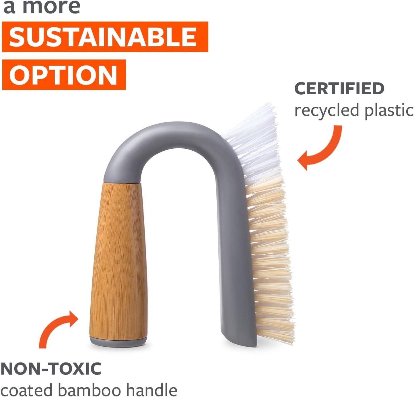 Grunge Buster Grout & Tile Brush – Recycled Materials, Tough & Durable Grey Tool