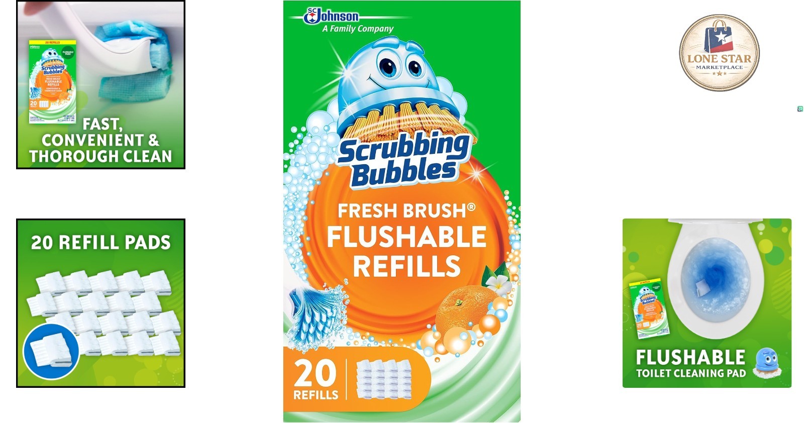 Effortless Toilet Cleaning with 20 Citrus Scent Flushable Refills – Odor Control