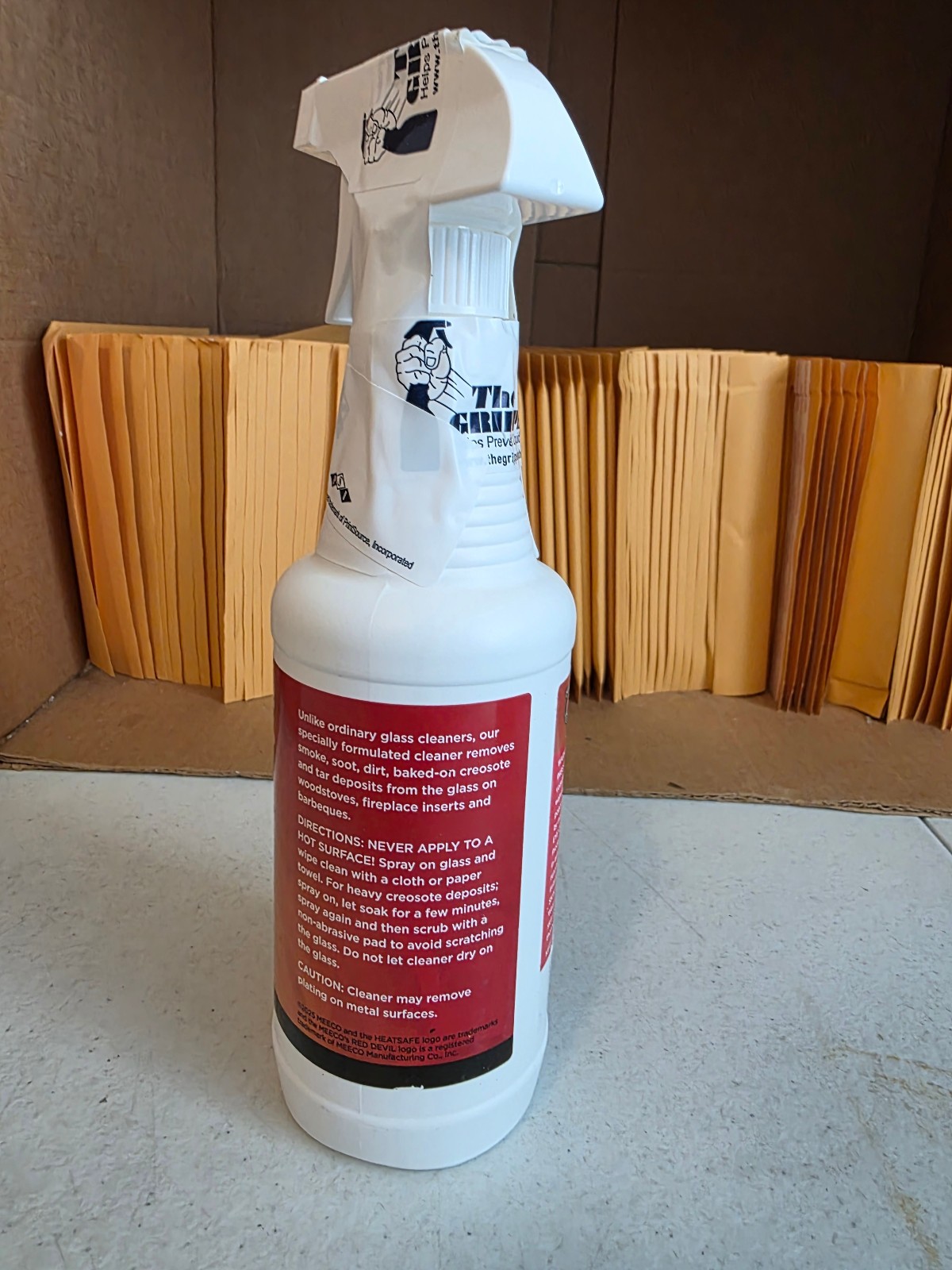 MEECO S RED DEVIL 701 Wood Stove Glass Cleaner 16 Ounce Industrial Strength