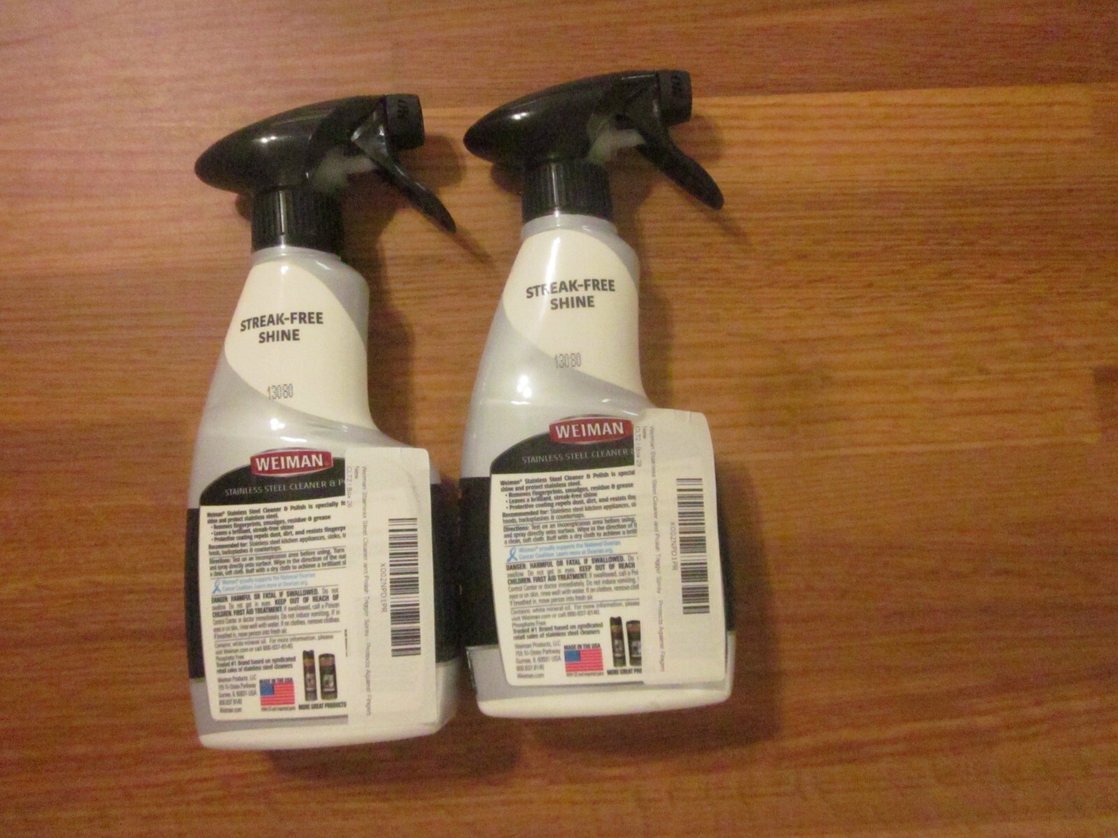 2 pk Weiman STAINLESS STEEL CLEANER & POLISH Clean Appliances 12oz Spray Each!