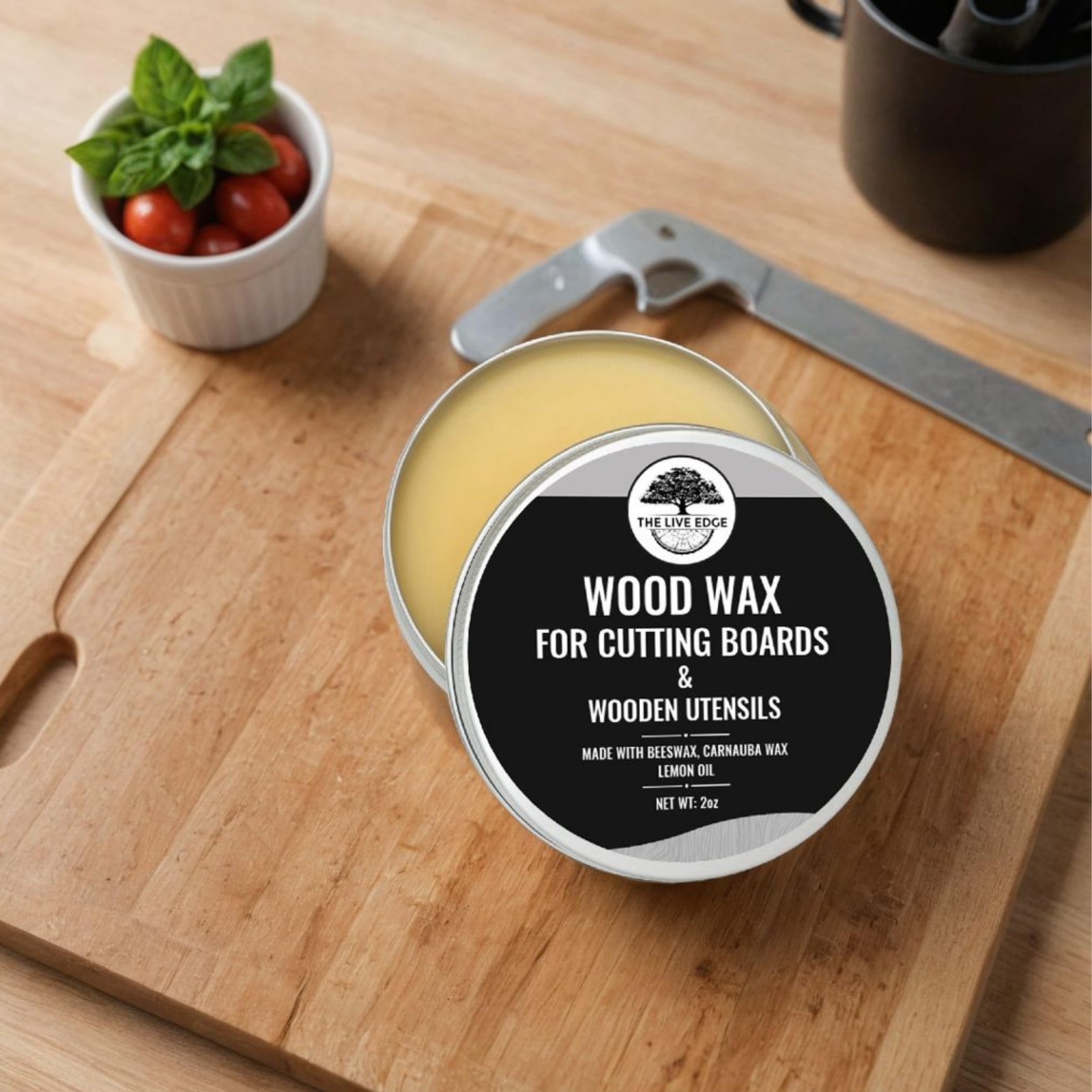 Cutting Board Wax 2oz Food Grade Beeswax Carnauba Wax Butcher Block Conditioner