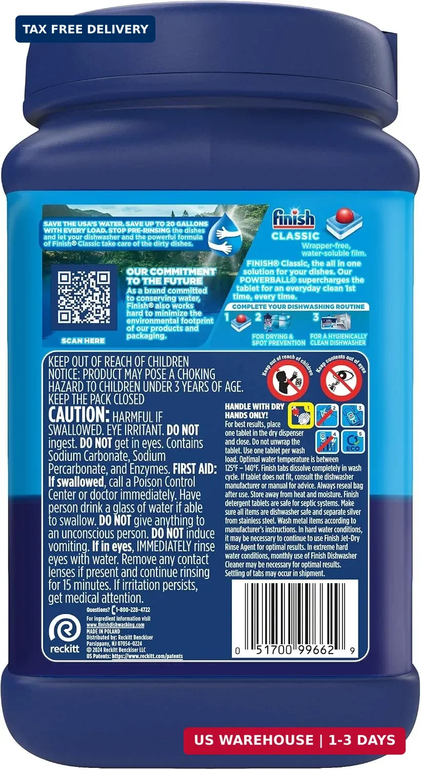 Finish Powerball Dishwasher Pods, Dishwasher Tablets Wrapper Free Formula, Unsce