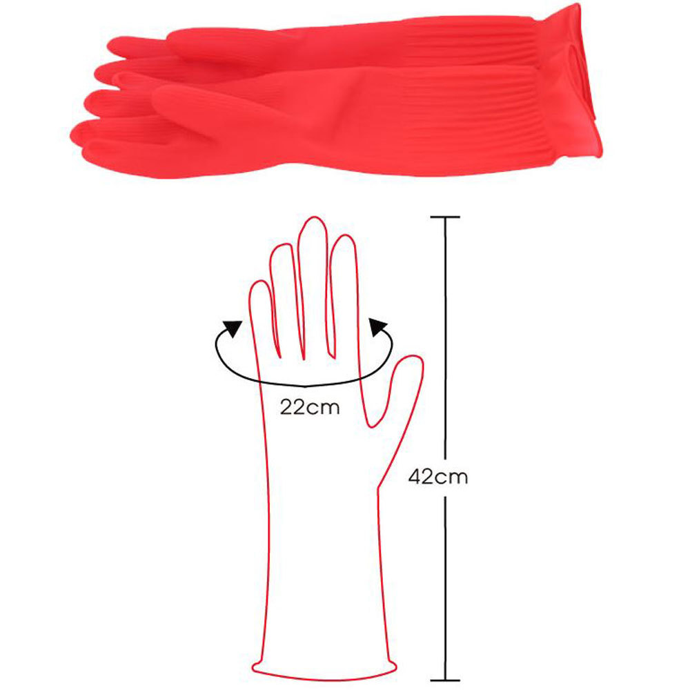 Latex Rubber Kitchen Gloves KOREA TaeHwa Long Dish Washing Cleaning ProtectHand