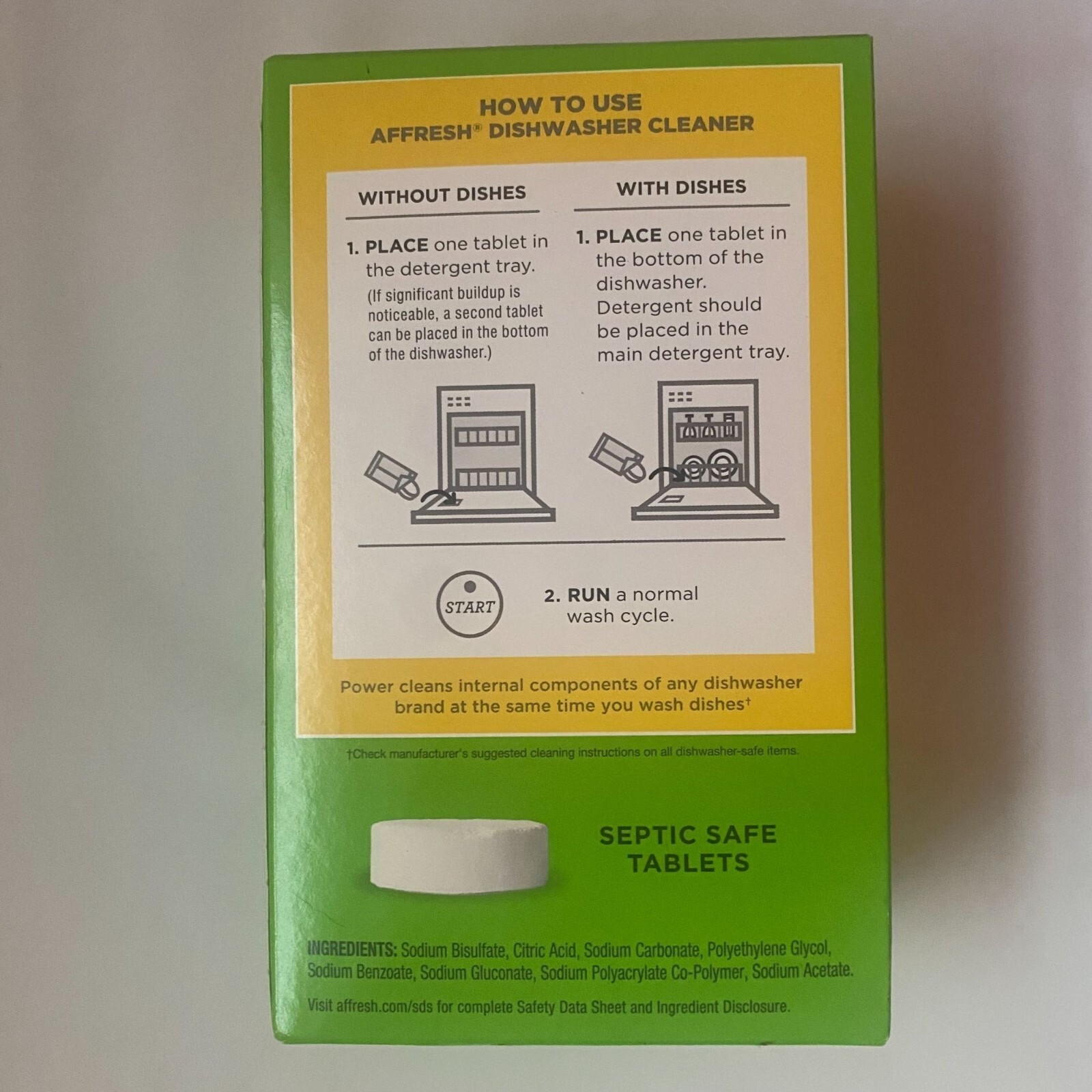 Affresh Dishwasher Cleaner Tablets Pack of 2 Dissolving Tablets Total 12 Tablets