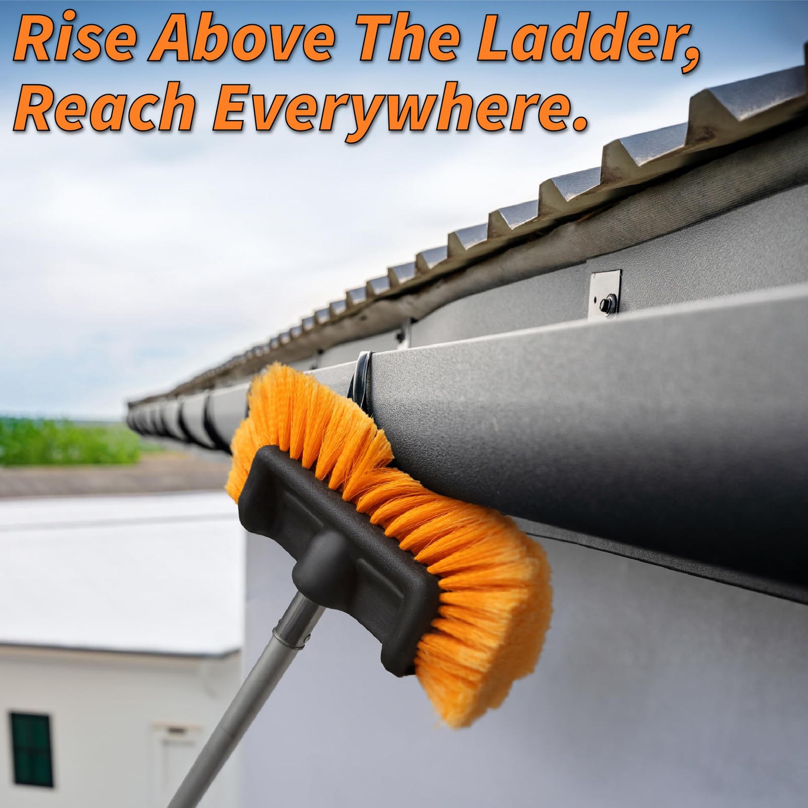 Exterior House Cleaning Brush Set with 5-8 ft Extension Pole // Vinyl Siding …