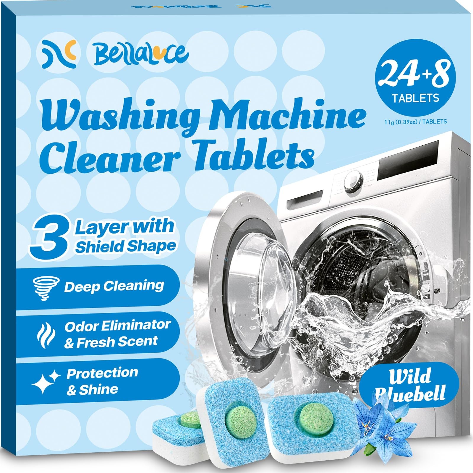 Washing Machine Cleaner Tablets, 32 Pack