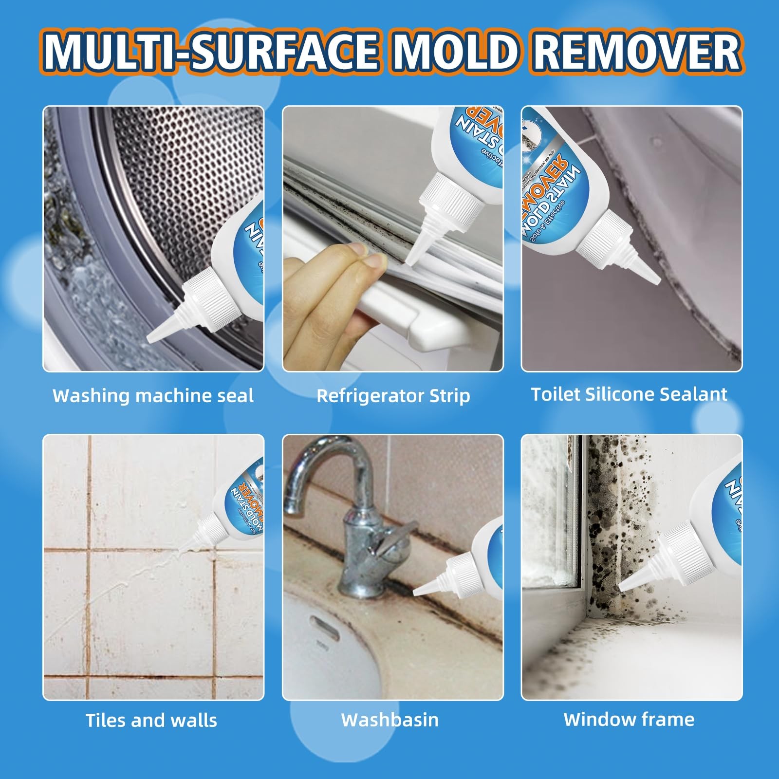 Home Mold Stain Remover Gel for Washer Seal, Thick No Scrub Mold Cleaner for …