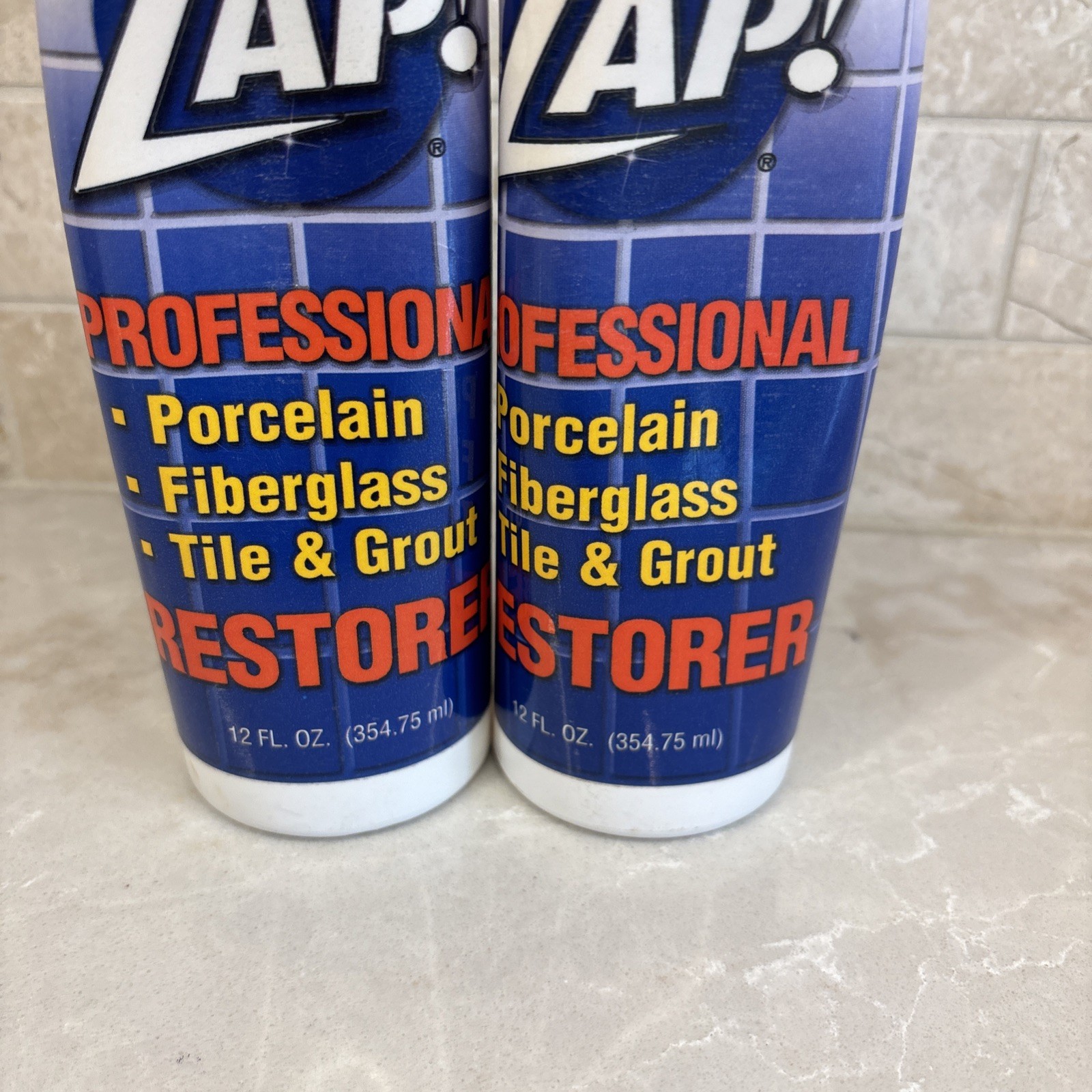 [Lot of 2]Zap Professional Restorer Cleaner 12oz Tile Grout Porcelain Fiberglass