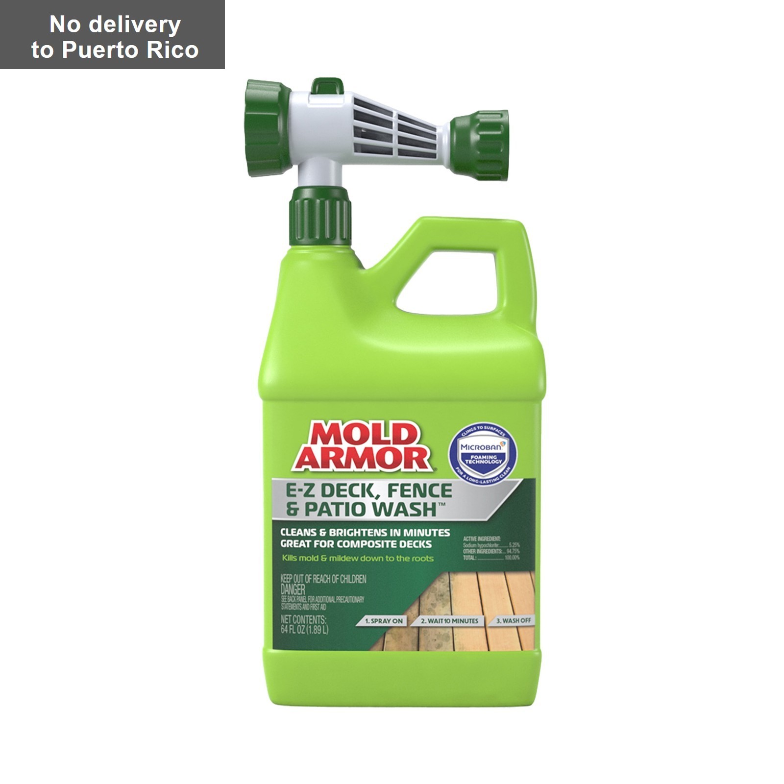 Mold Armor E-Z Deck Wash for Wood Surfaces, Composite Deck & Fence, 64 oz.