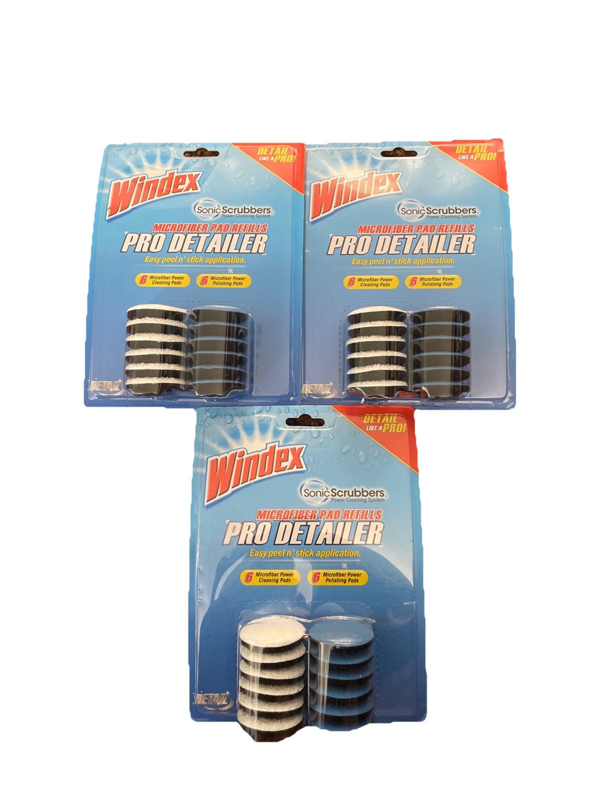 Sonic Scrubber WINDEX Microfiber Pad Refills Cleaning /Polishing Pads. 3 Pk. New