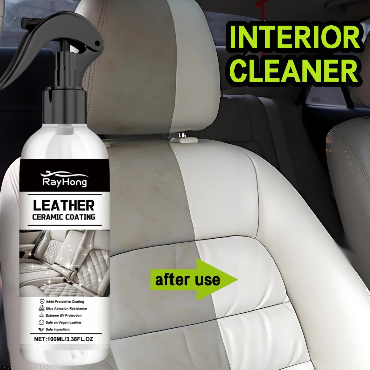 Multi Purpose Car Interior Cleaner Spray Wash Free Ceiling Leather Fabric Seat C