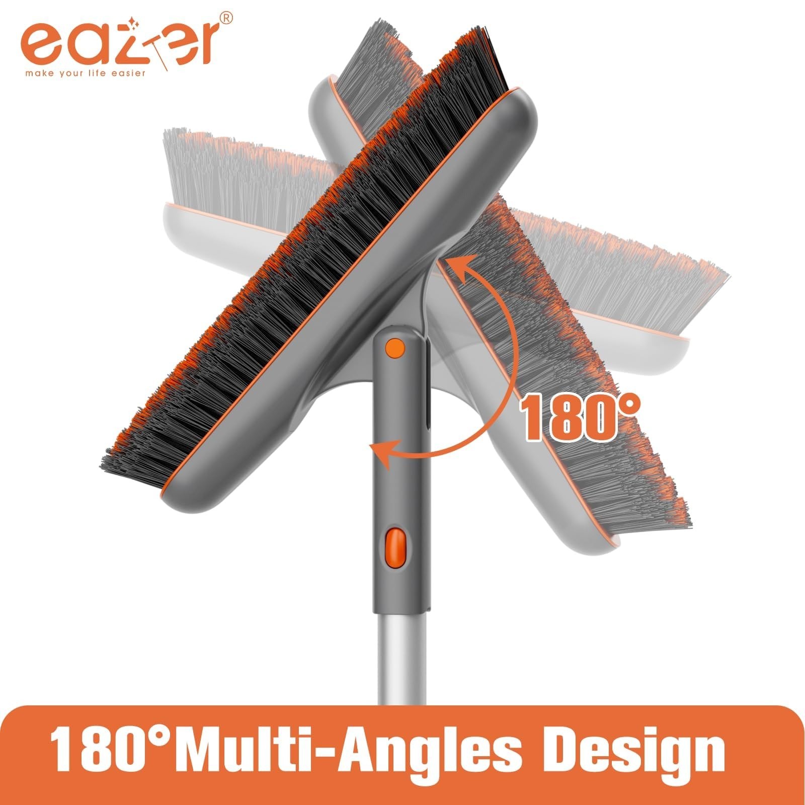 Long Handle Grout Brush 180° Rotation – V-Shape Tile Cleaner for Bathroom Floors