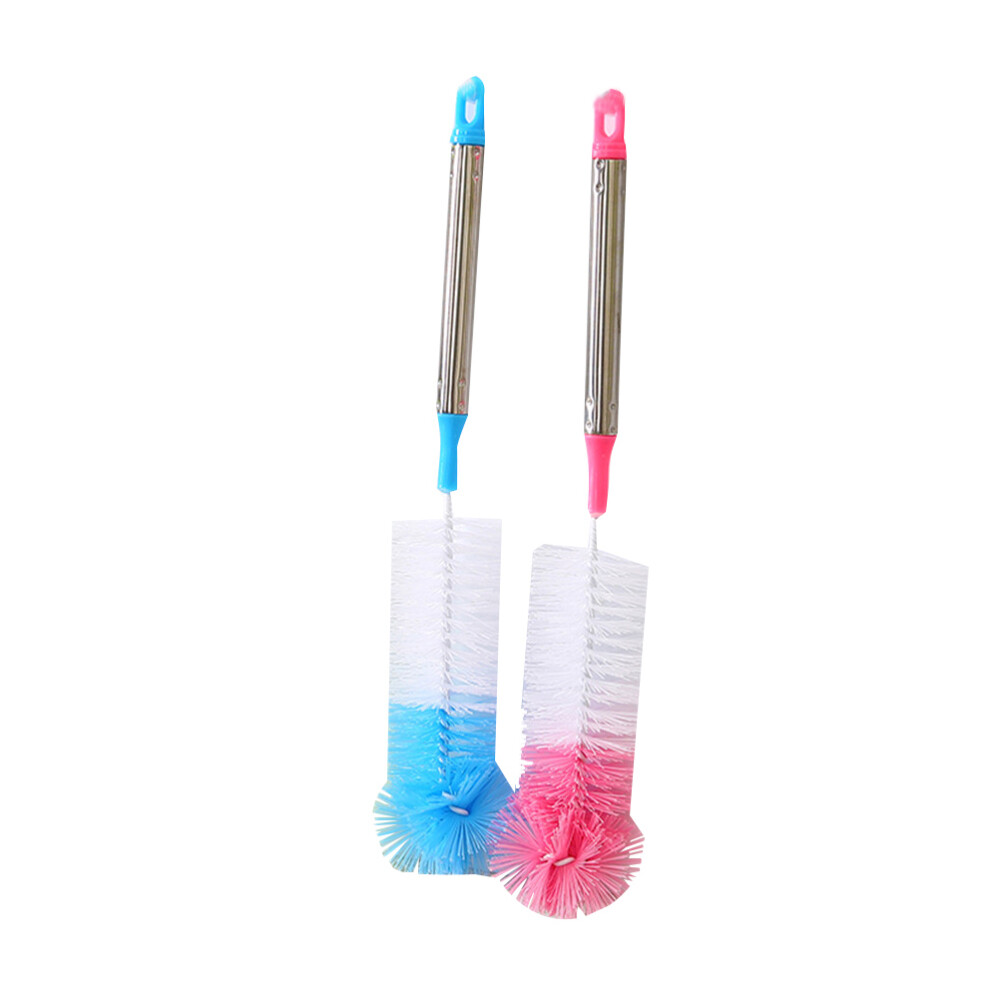 2pcs Bendable Cup Brushes Flexible Bottle Brush for Cleaning Mugs (Random Color)